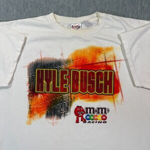 Chase Authentics Shirt Mens 2XL White Kyle Busch M&Ms NASCAR Racing Tee